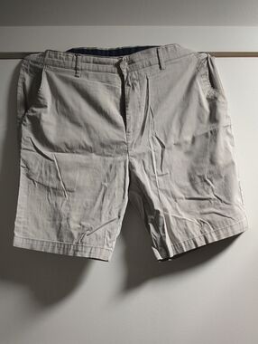 Louis Raphael Beige Cotton Flat-Front Men's Shorts